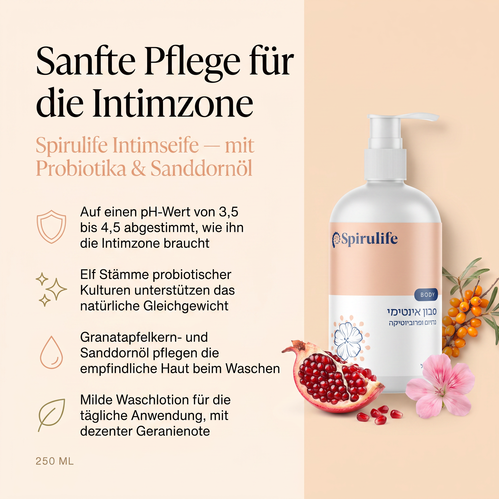 Intimwaschlotion mit Probiotika pH-angepasst 250 ml