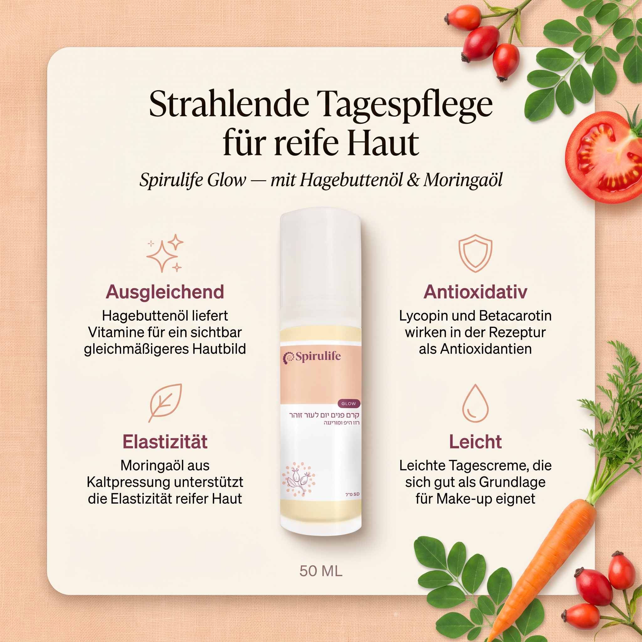 Tagescreme Hagebutte für strahlende Haut 50 ml