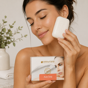 Gesichtsseife 125 g – Anwendung am Gesicht, Seifenstück und Verpackung – Reinigung für unreine, fettige Haut