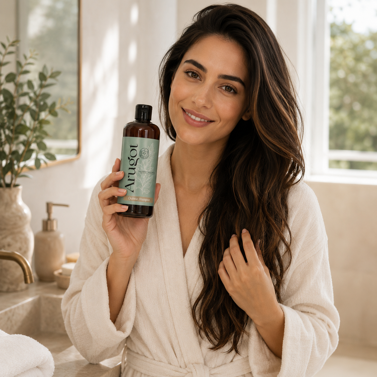 Shampoo Quinoa salzfrei 500 ml – Anwendung im Badezimmer – Haarpflege für empfindliche Kopfhaut