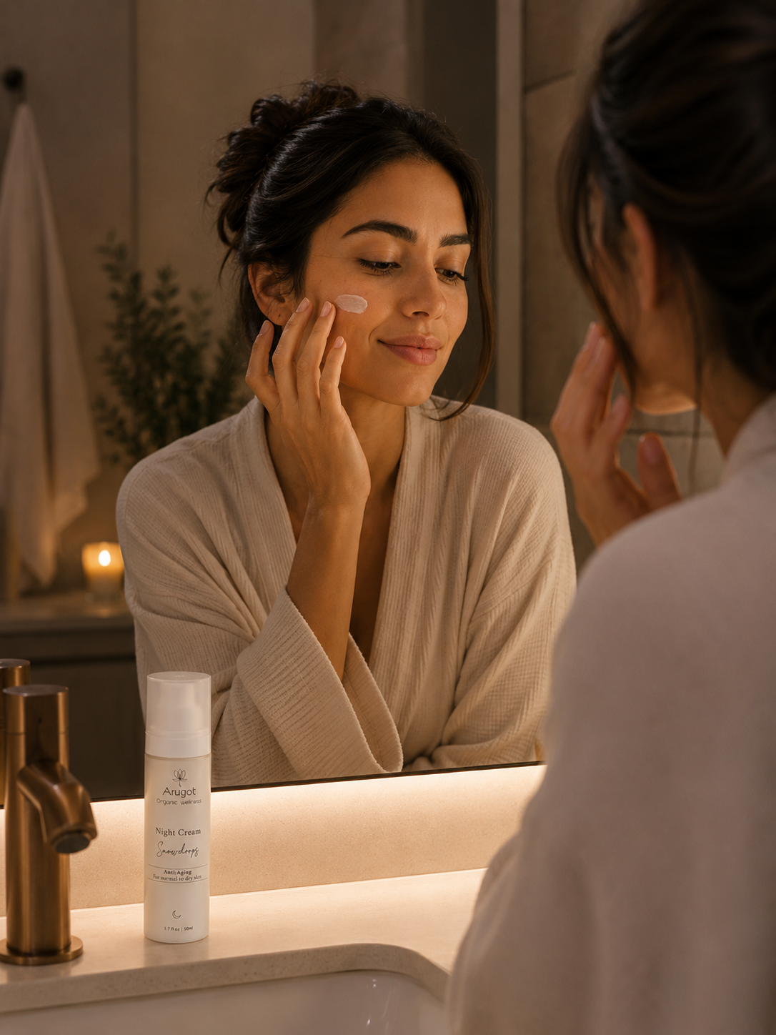 Nachtcreme Anti-Aging Schneeglöckchen 50 ml – Anwendung am Abend – Gesichtspflege für reife Haut