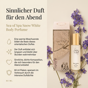 Vorteile des Sea of Spa Damenparfums: eine warme Moschusnote bildet die Basis dieses orientalischen Duftes, der Duft entfaltet sich langsam und bleibt über Stunden wahrnehmbar, sinnliche, dichte Komposition für den Abend, 60-ml-Flakon sparsam im Verbrauch durch die intensive Duftdichte