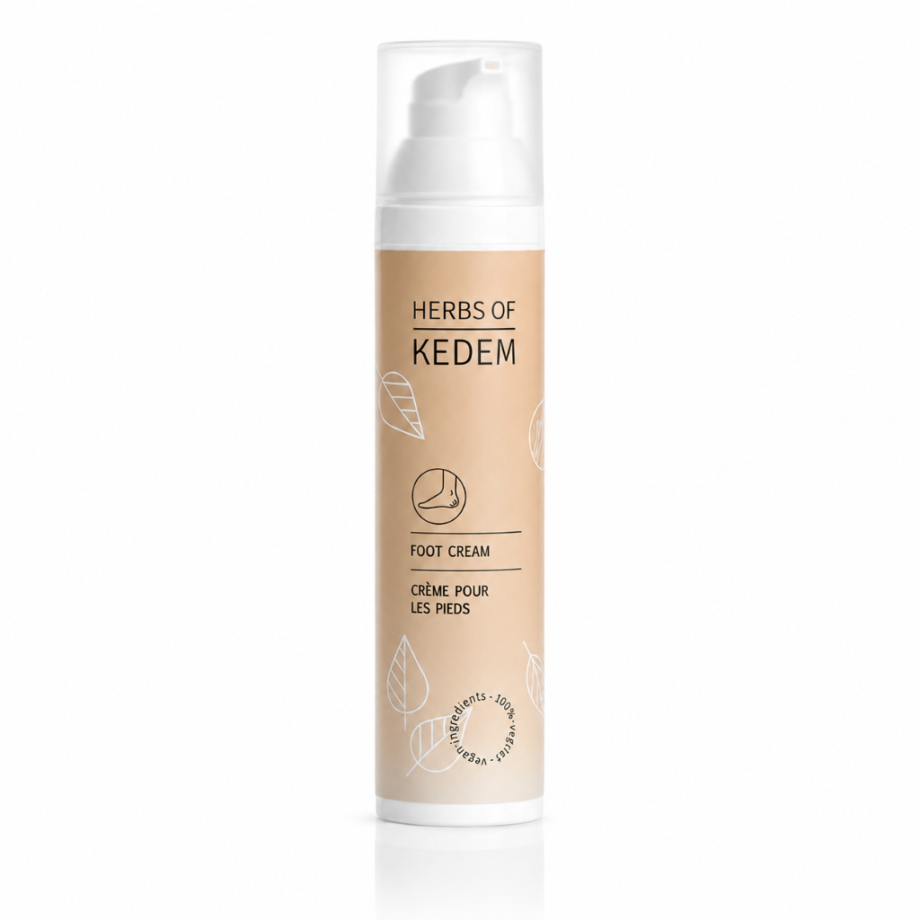 Kedem Fußcreme für trockene Füße mit Minze und Sheabutter, Spenderflasche 100 ml