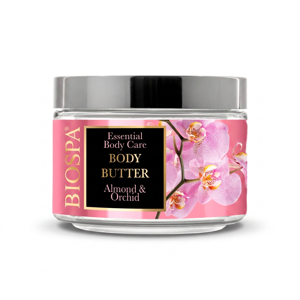 BIOSPA Körperbutter mit Mandel und Orchidee für trockene Haut, Tiegel 350 ml