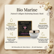 Vorteile der Sea of Spa Bio Marine Kollagenmaske: Kollagen und Hyaluronsäure füllen das Feuchtigkeitsdepot der Haut auf, Sheabutter macht die Maske reichhaltig für sehr trockene Haut, Perlenextrakt verleiht müder Haut einen gleichmäßigeren Ton, 15 Minuten Einwirkzeit für alle Hauttypen