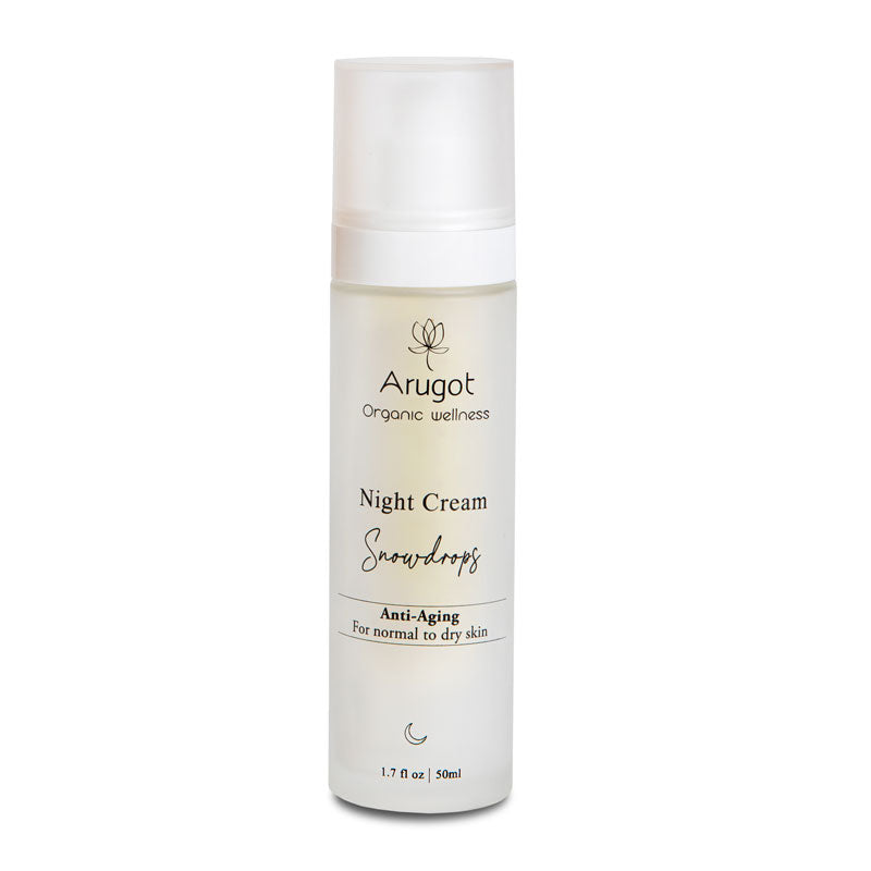Arugot Night Cream Snowdrops Nachtcreme Anti-Aging, Spenderflasche 50 ml
