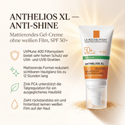 Vorteile der La Roche-Posay Sonnencreme mattierend: UVMune 400 Filtersystem für hohen UV-Schutz, mattierende Formel bis zu 12 Stunden, Zink PCA reguliert Talg, zieht rückstandslos ein